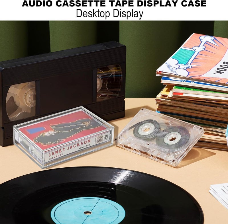 TXesign Audio Recording Cassette Tape Frame Display Case, Acrylic Cassette Tape Display Box for Wall and Tabletop Display, Standard-Size Cassette Tape Case Protector Case Wall Mount Case - Image 5
